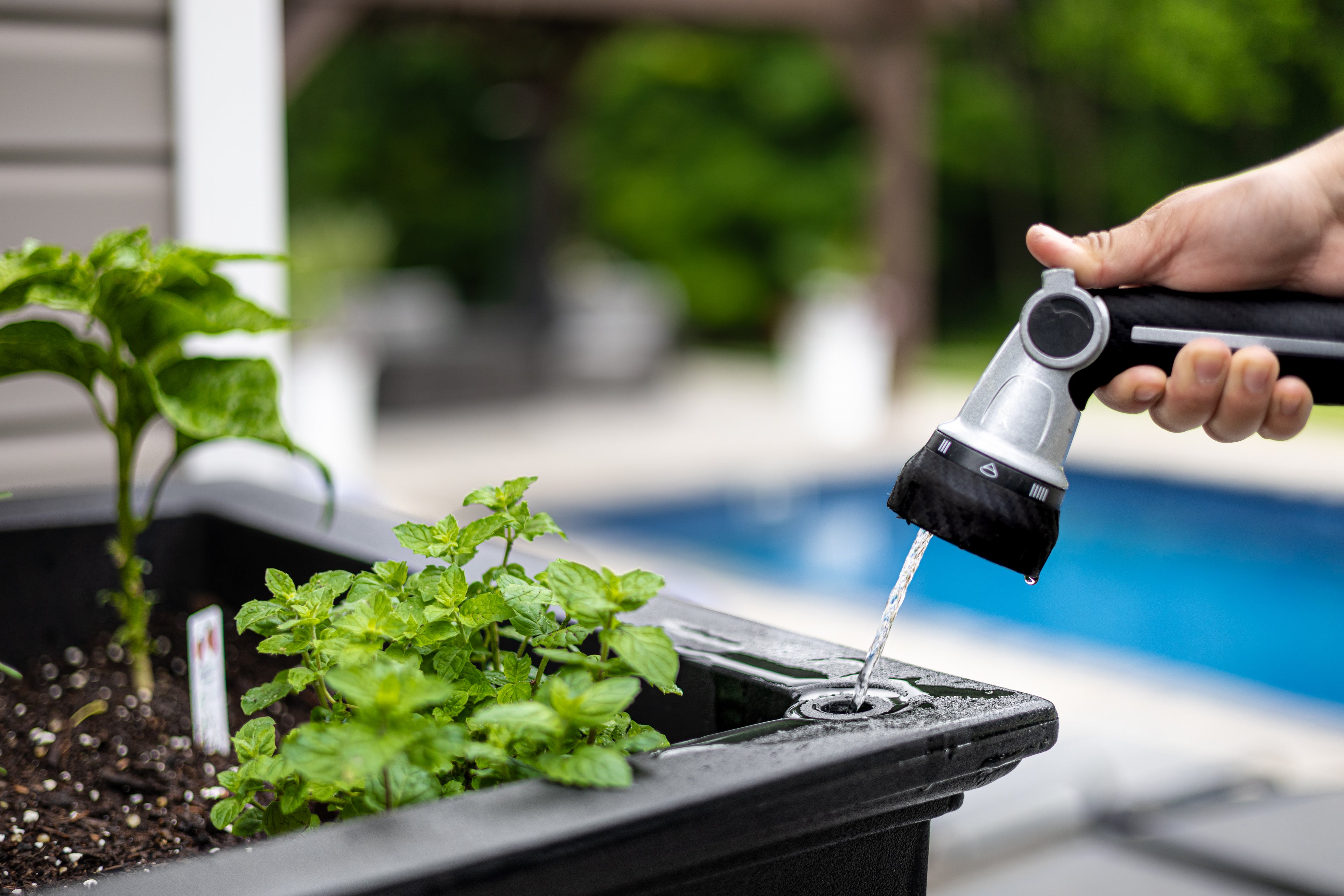 Mayne Fairfield 24-Inch Self-Watering Square Elevated Garden Bed with Wooden Legs