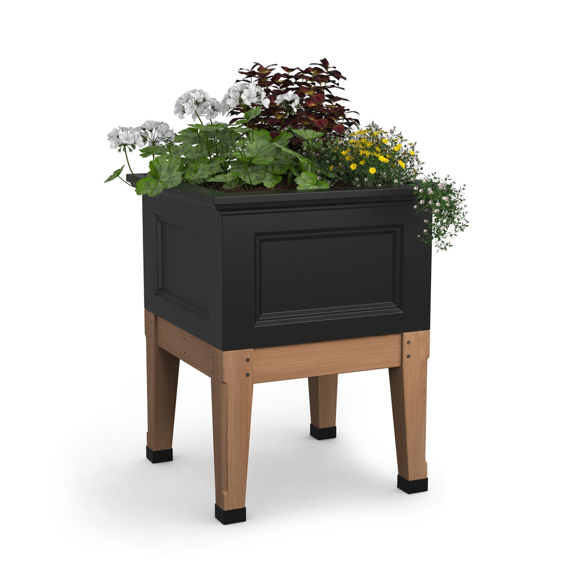 Mayne Fairfield 24-Inch Self-Watering Square Elevated Garden Bed with Wooden Legs