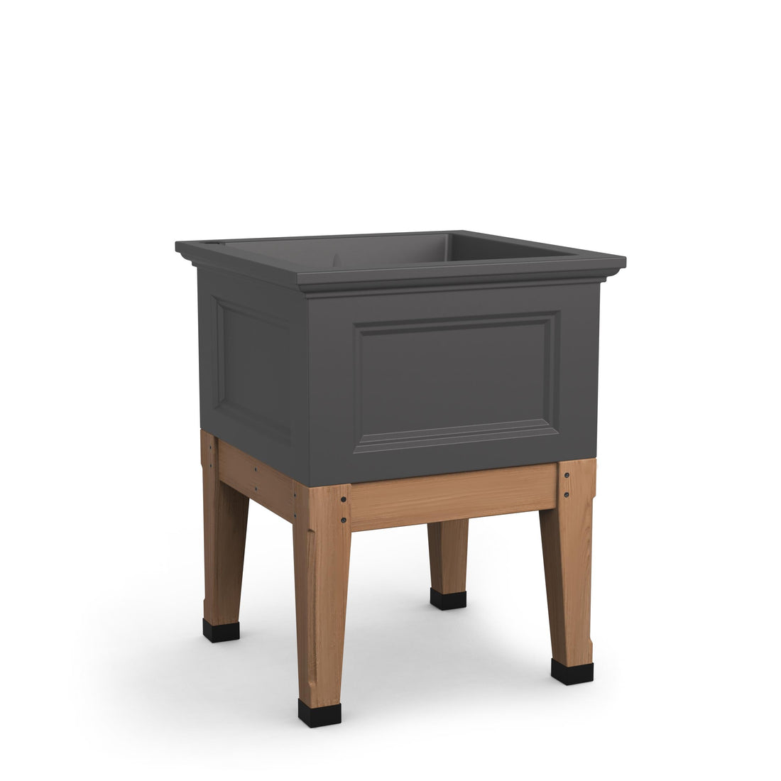 Mayne Fairfield 24-Inch Self-Watering Square Elevated Garden Bed with Wooden Legs (Graphite Grey)