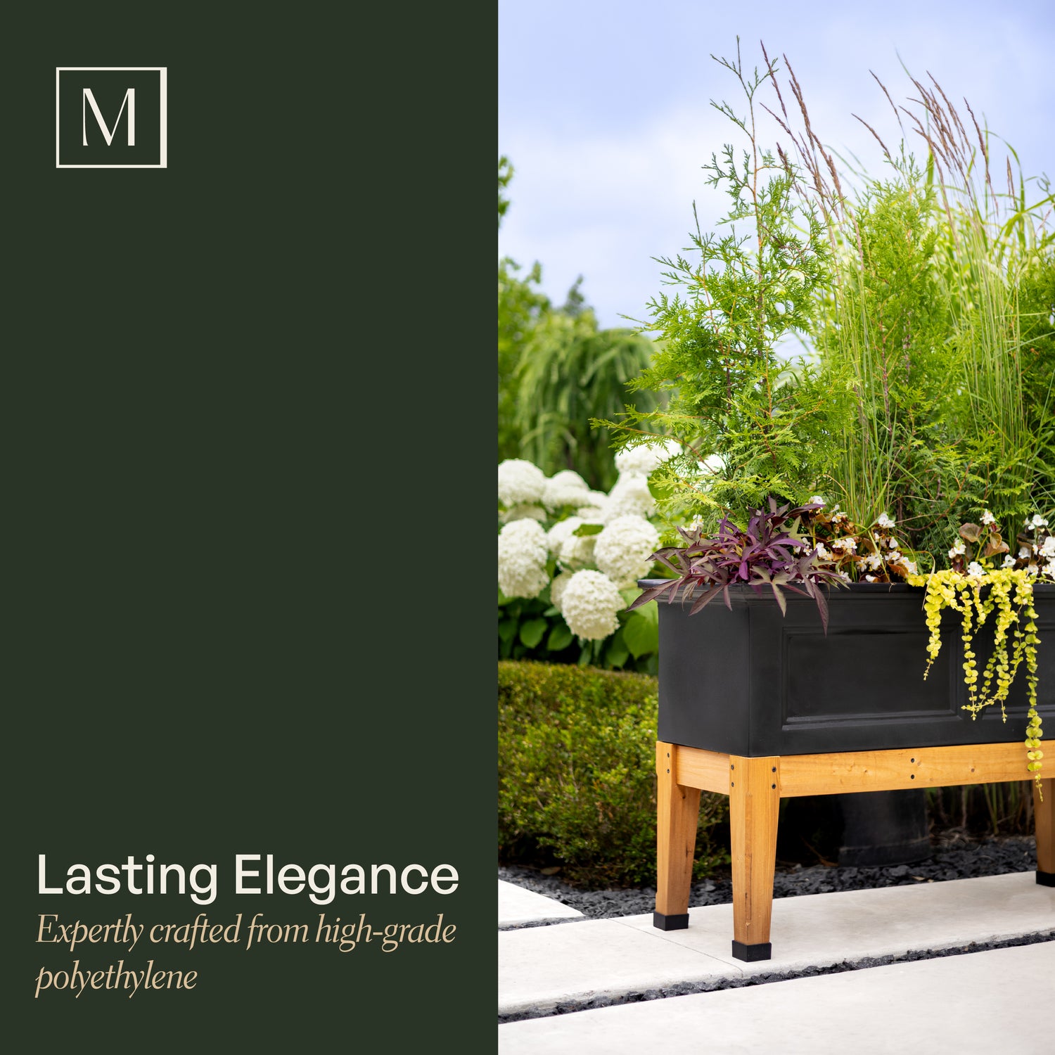 Mayne Fairfield 48-Inch Self-Watering Rectangle Elevated Garden Bed with Wooden Legs