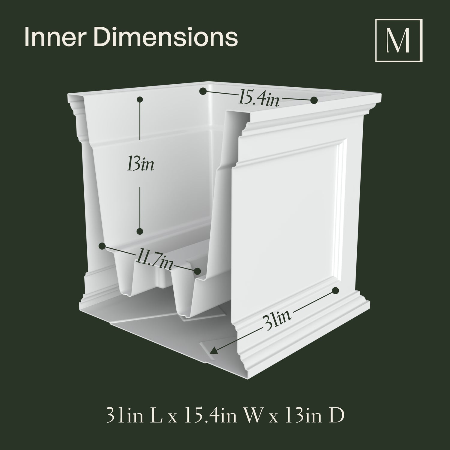 Mayne Fairfield 20x36-Inch Self-Watering Rectangle Planter