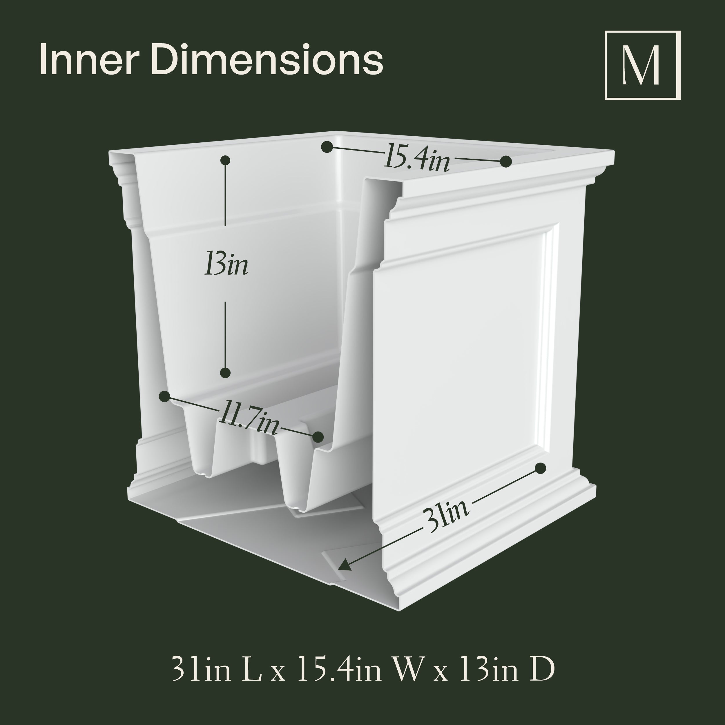 Mayne Fairfield 20x36-Inch Self-Watering Rectangle Planter