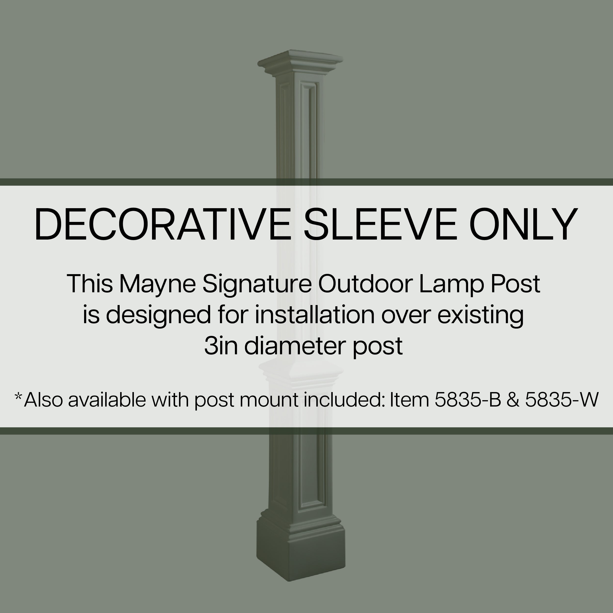 Mayne Signature Lamp Post - No Mount