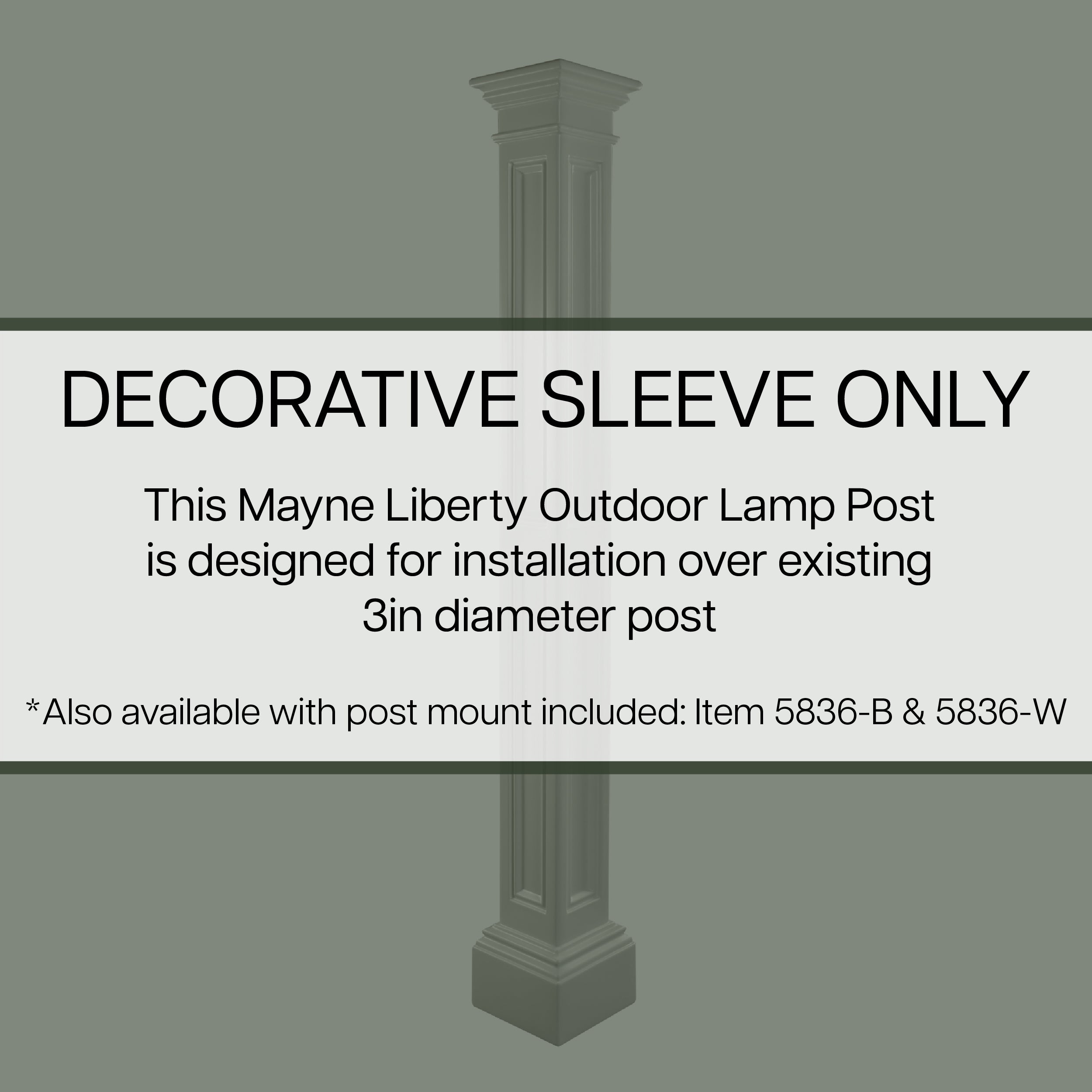 Mayne Liberty Lamp Post - No Mount