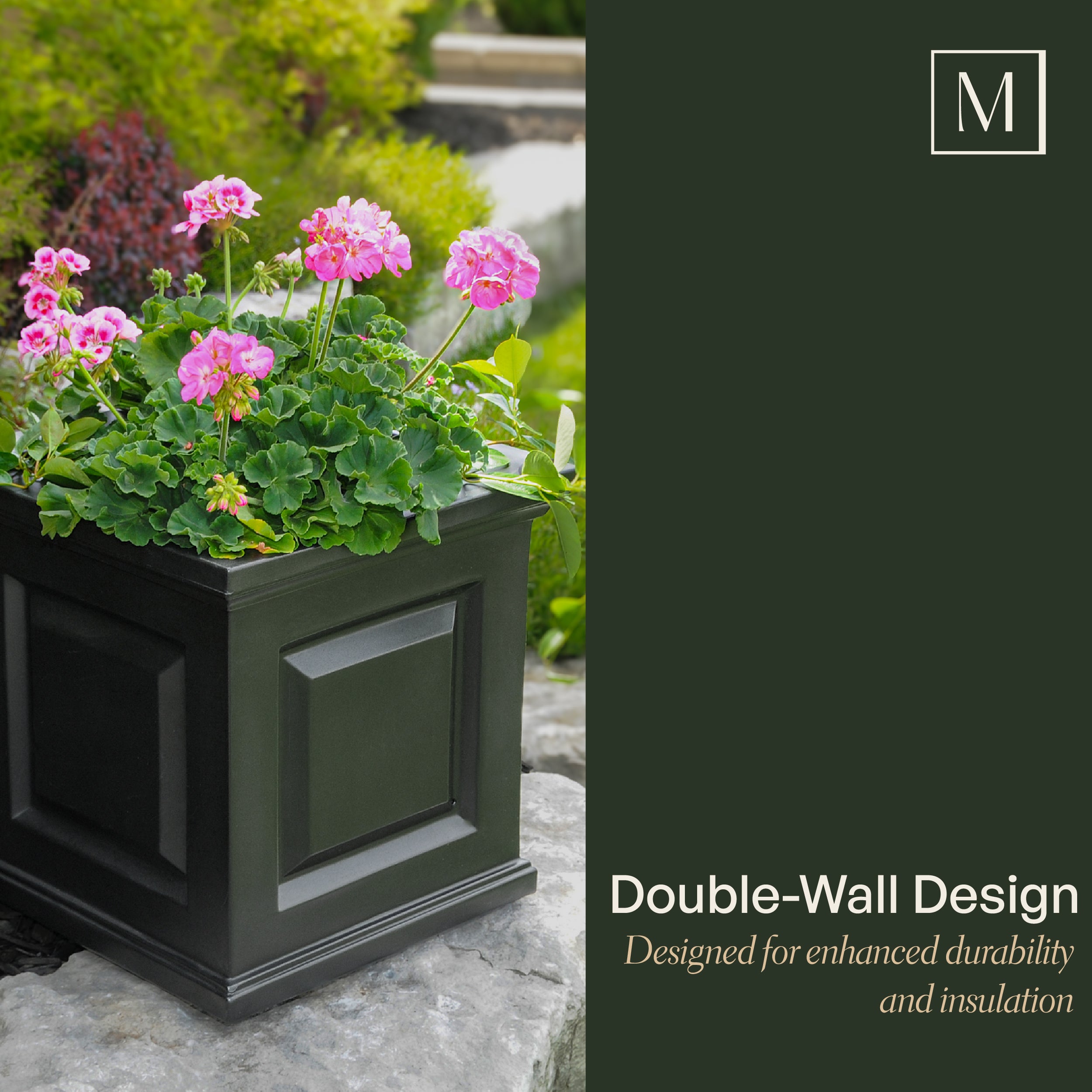 Mayne Nantucket 16-Inch Self-Watering Square Planter