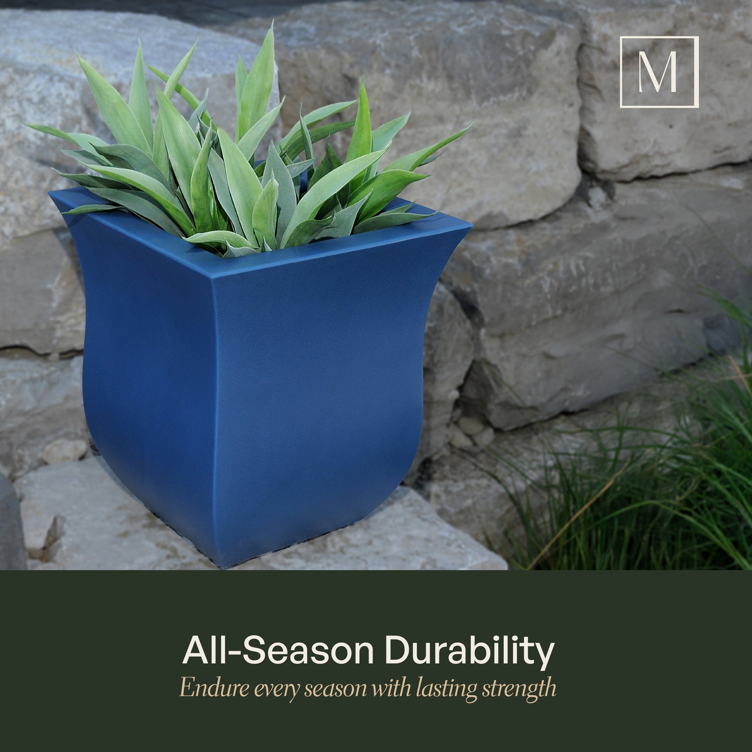 Mayne Valencia 16-Inch Indoor and Outdoor Square Planter