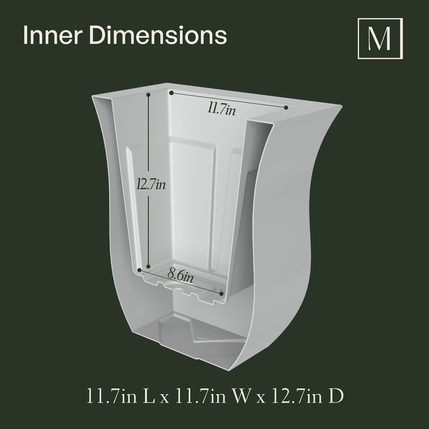 Mayne Valencia 16-Inch Indoor and Outdoor Square Planter