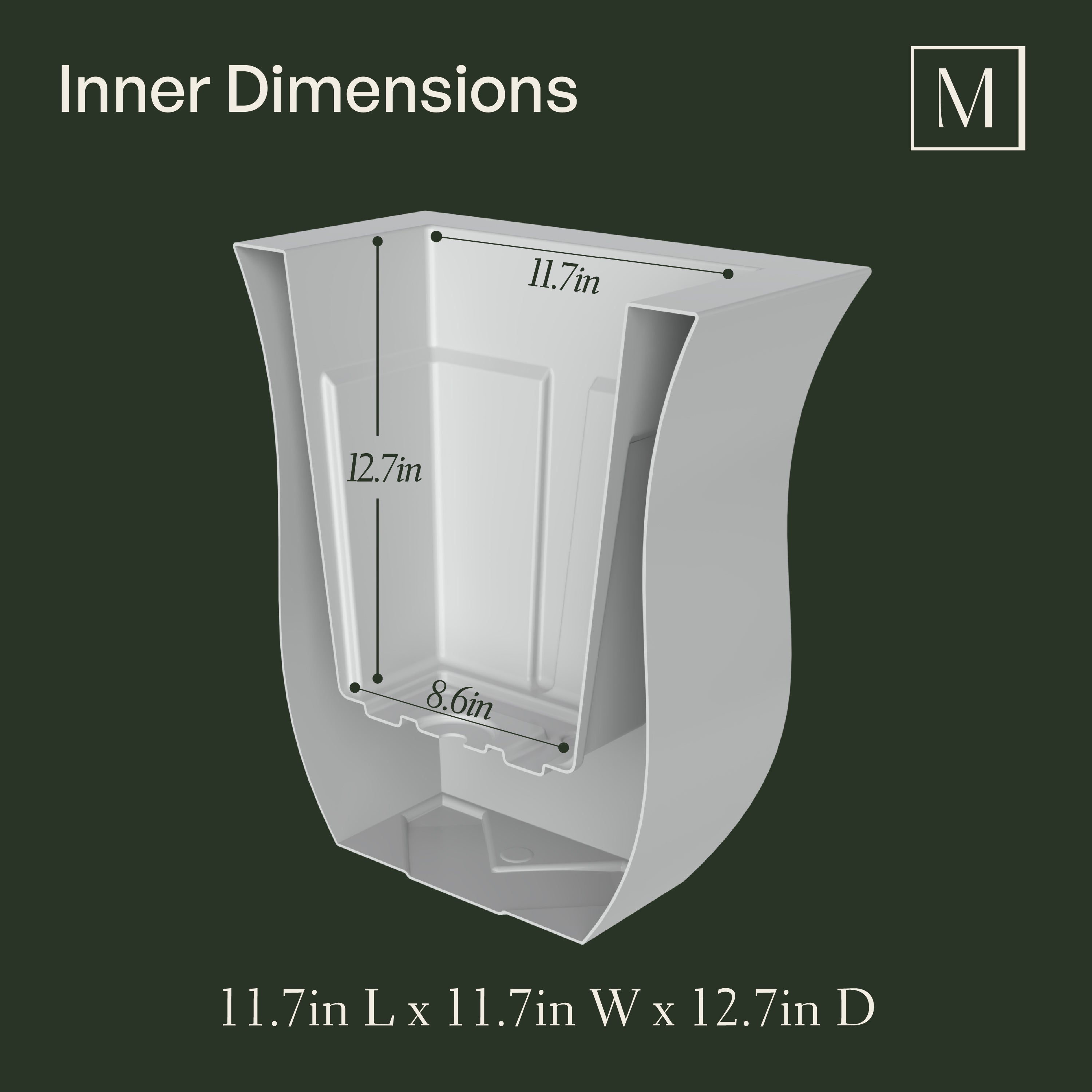 Mayne Valencia 16-Inch Indoor and Outdoor Square Planter