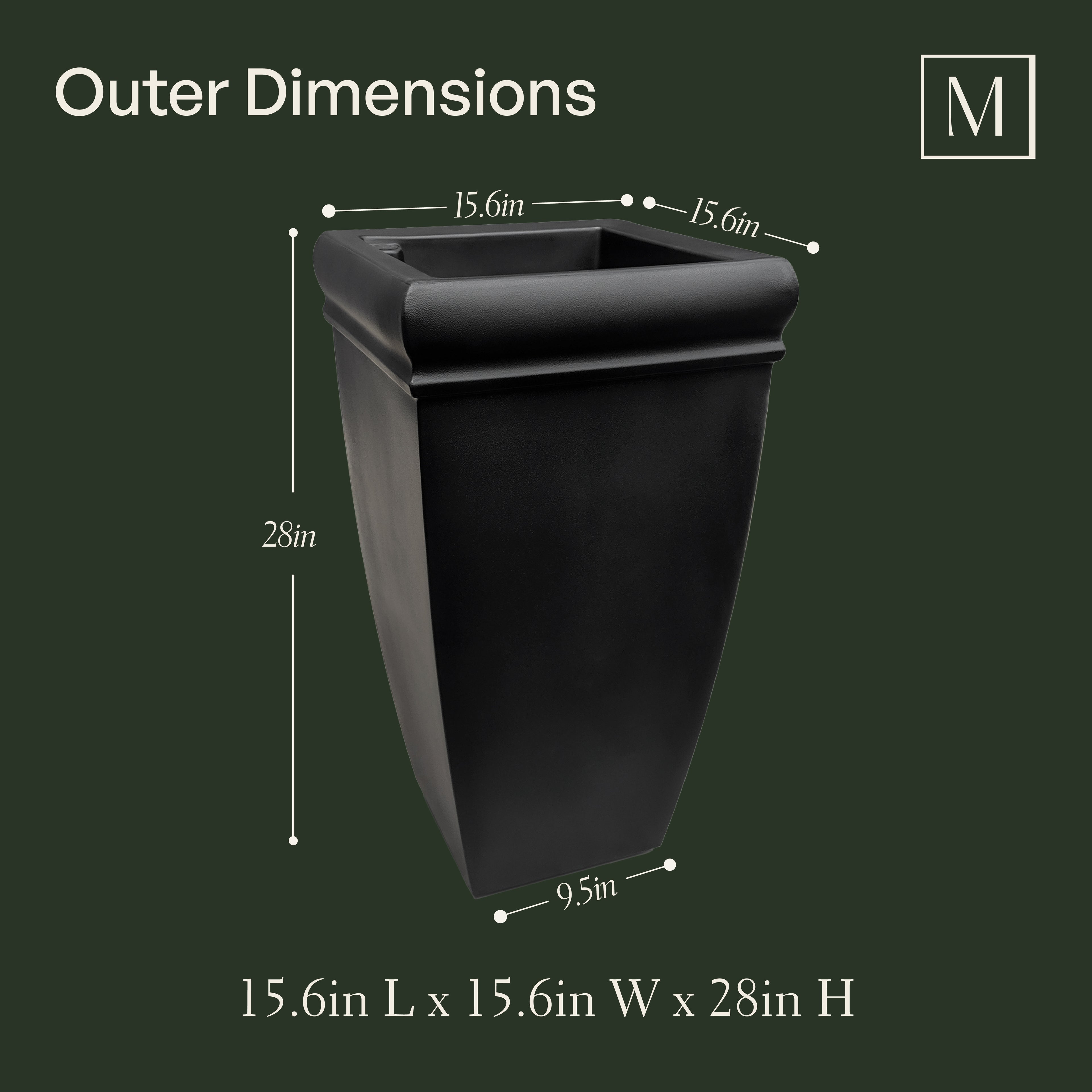 Mayne Chelsey 28-Inch Self-Watering Tall Planter (2-Pack)
