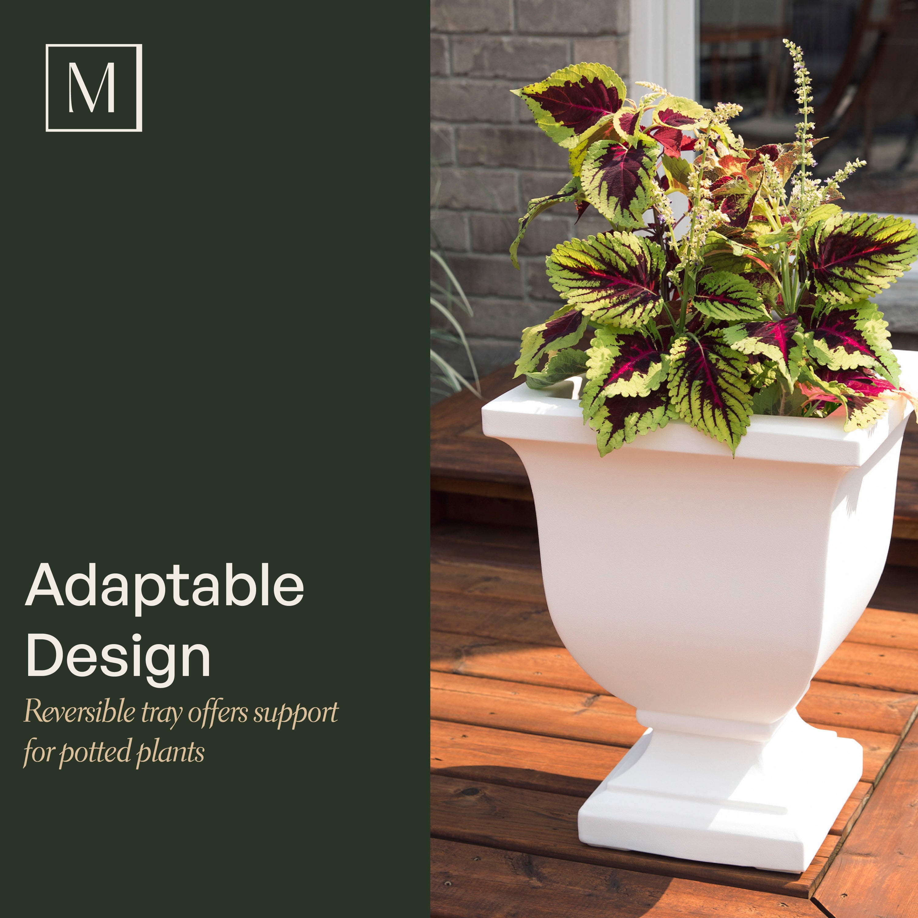 Mayne Augusta 20-Inch Self-Watering Tall Planter with Removable Planting Insert