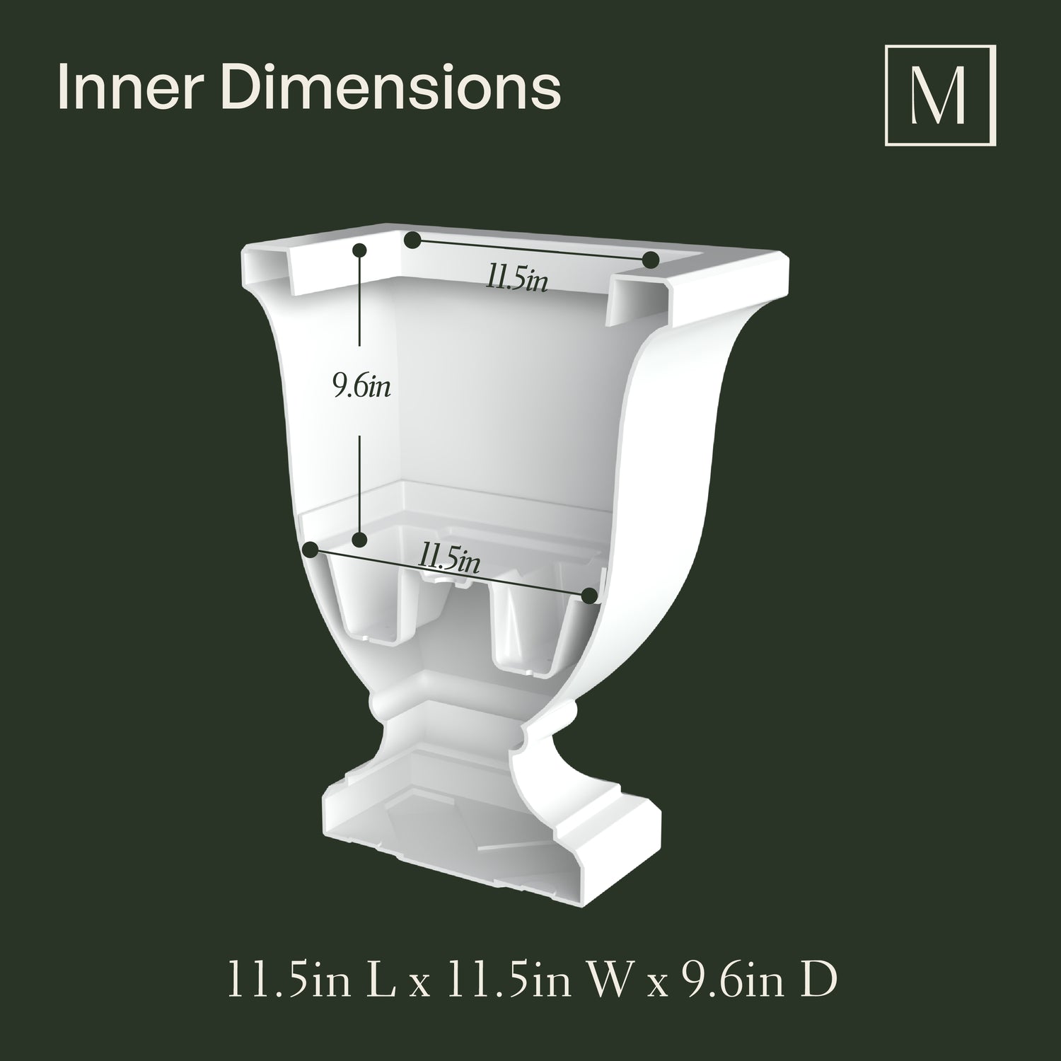 Mayne Augusta 20-Inch Self-Watering Tall Planter with Removable Planting Insert