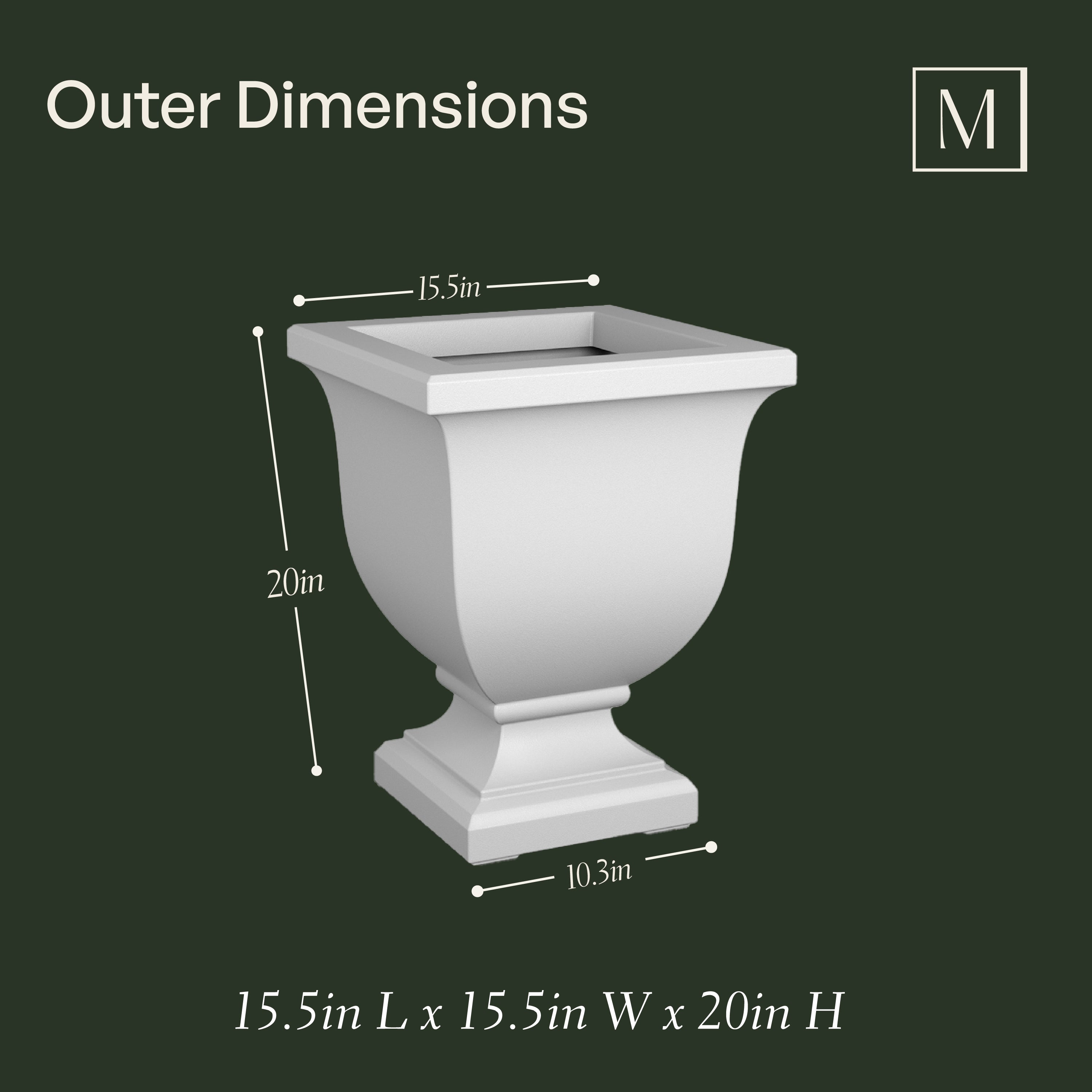 Mayne Augusta 20-Inch Self-Watering Tall Planter with Removable Planting Insert