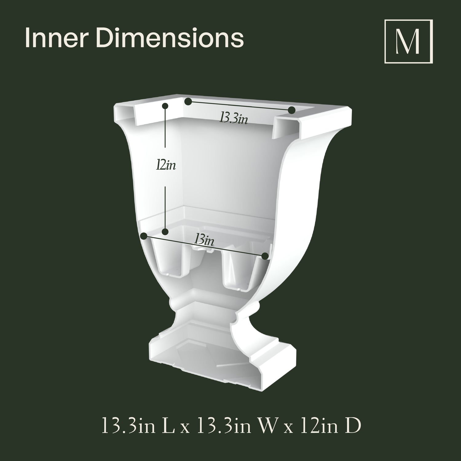 Mayne Augusta 26-Inch Self-Watering Tall Planter with Removable Planting Insert