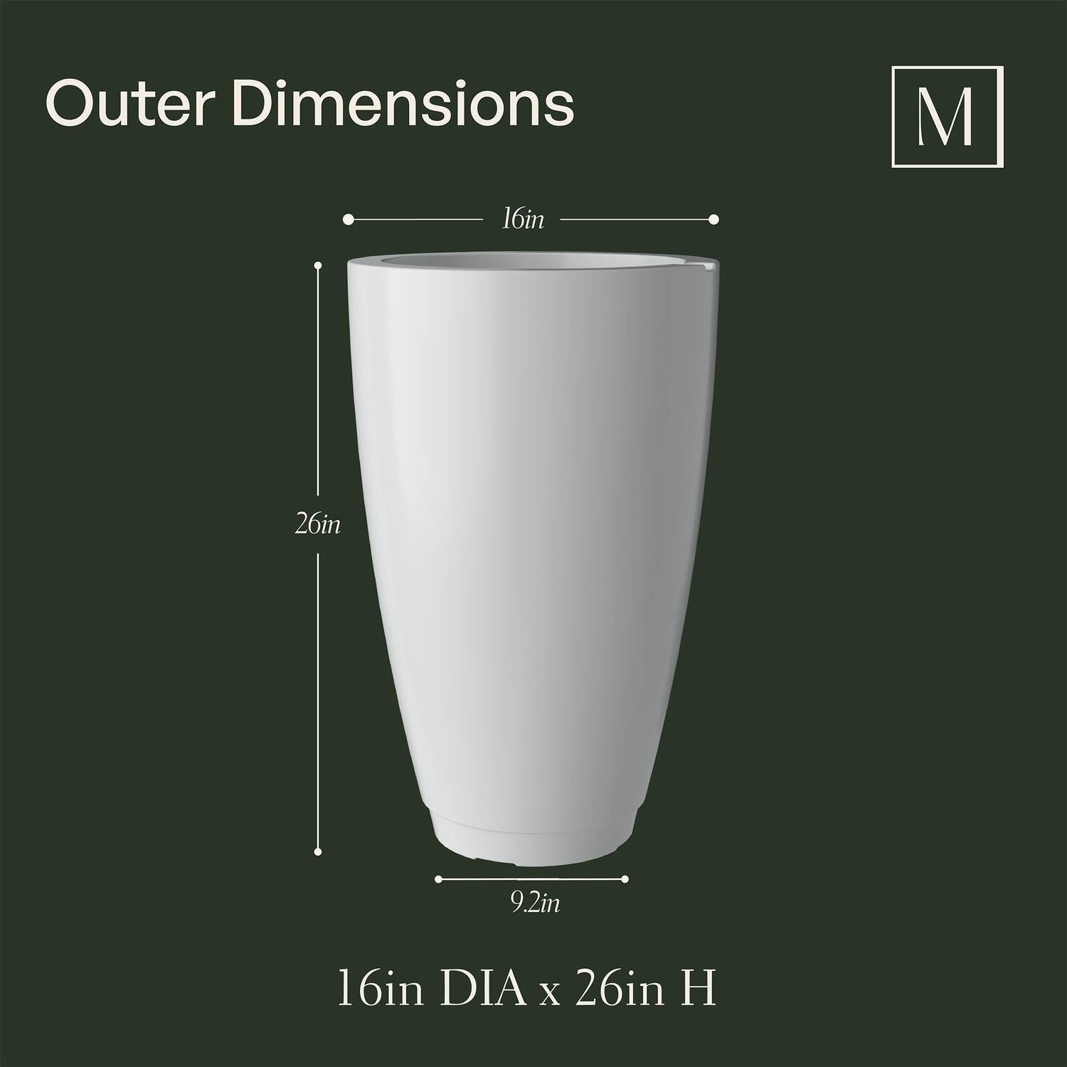 Mayne Caprio 26-Inch Self-Watering Tall Planter (Black)