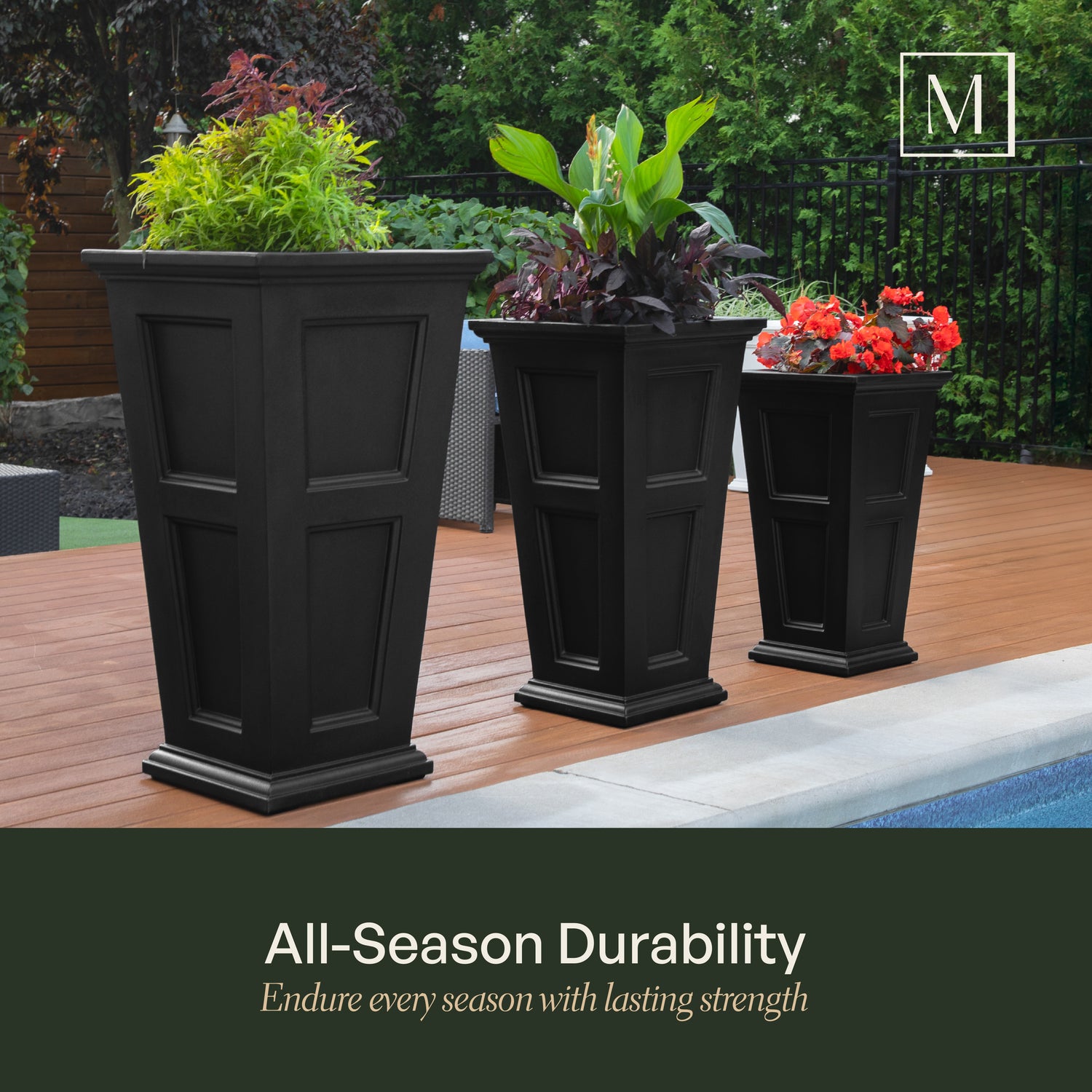 Mayne Fairfield 34-Inch Self-Watering Tall Planter with Removable Planting Insert