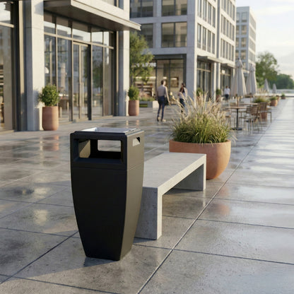 Mayne Kobi 43in Tall Waste Bin with Ashtray Insert