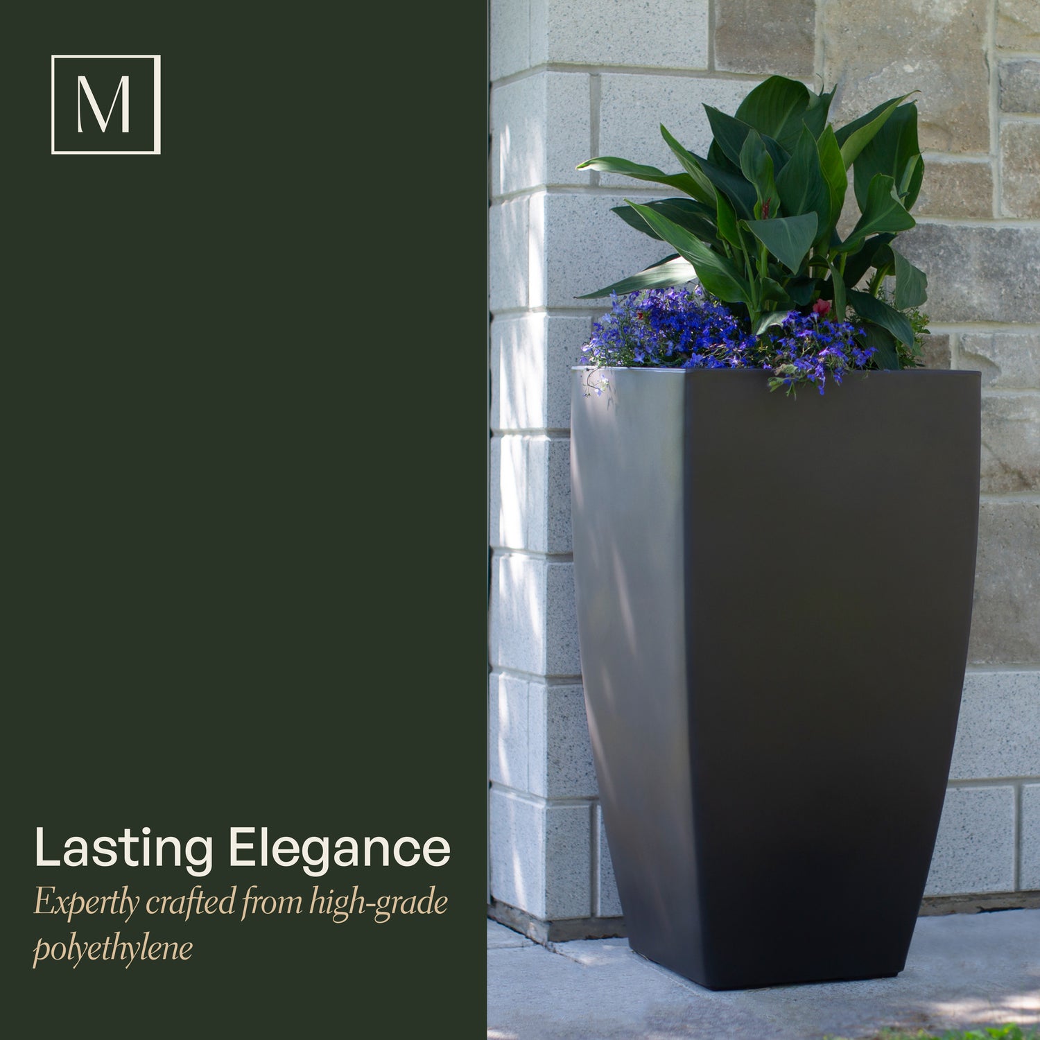 32 inch planter pots Mayne Kobi 32 in Tall Planter -Black