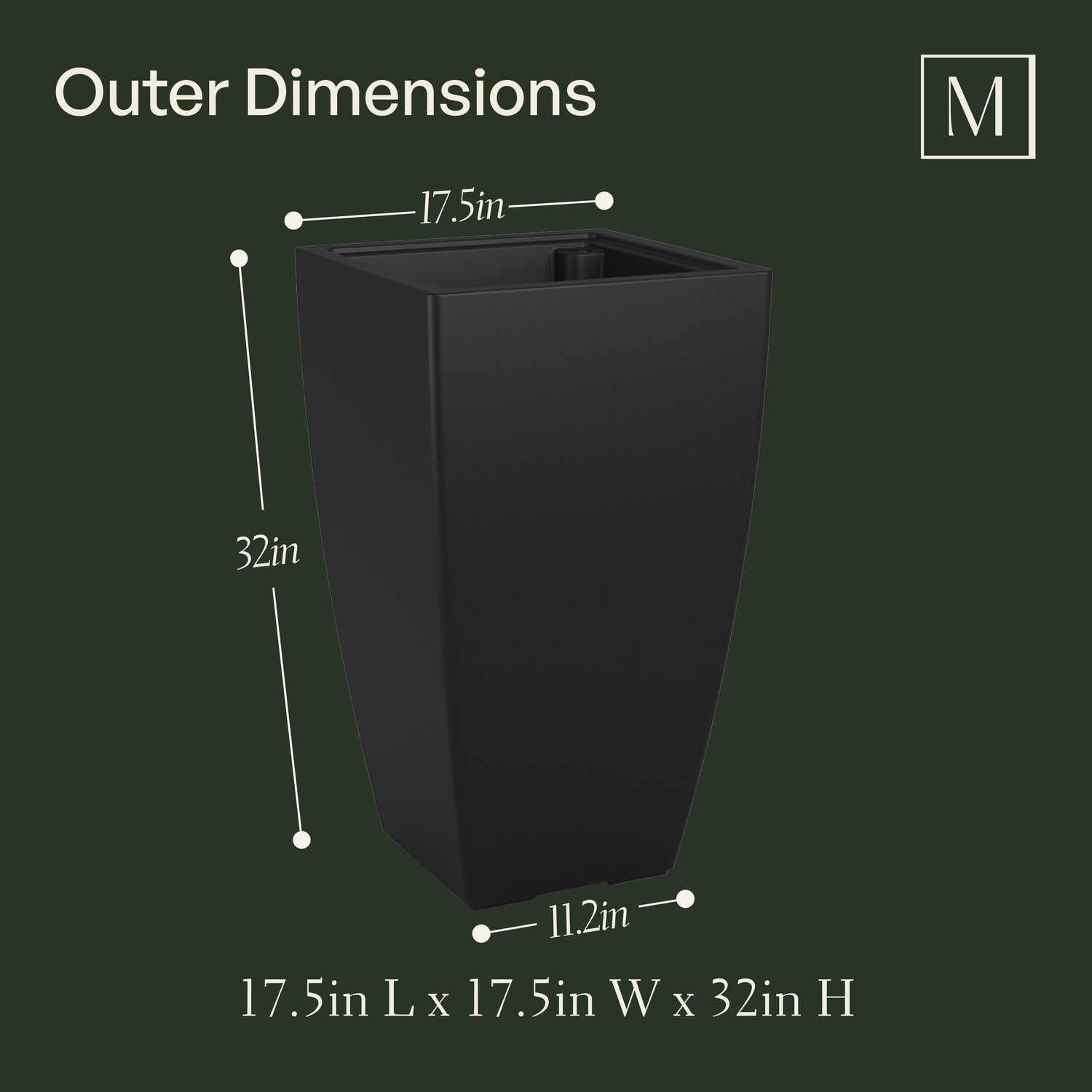 Mayne Kobi 32-Inch Self-Watering Tall Planter