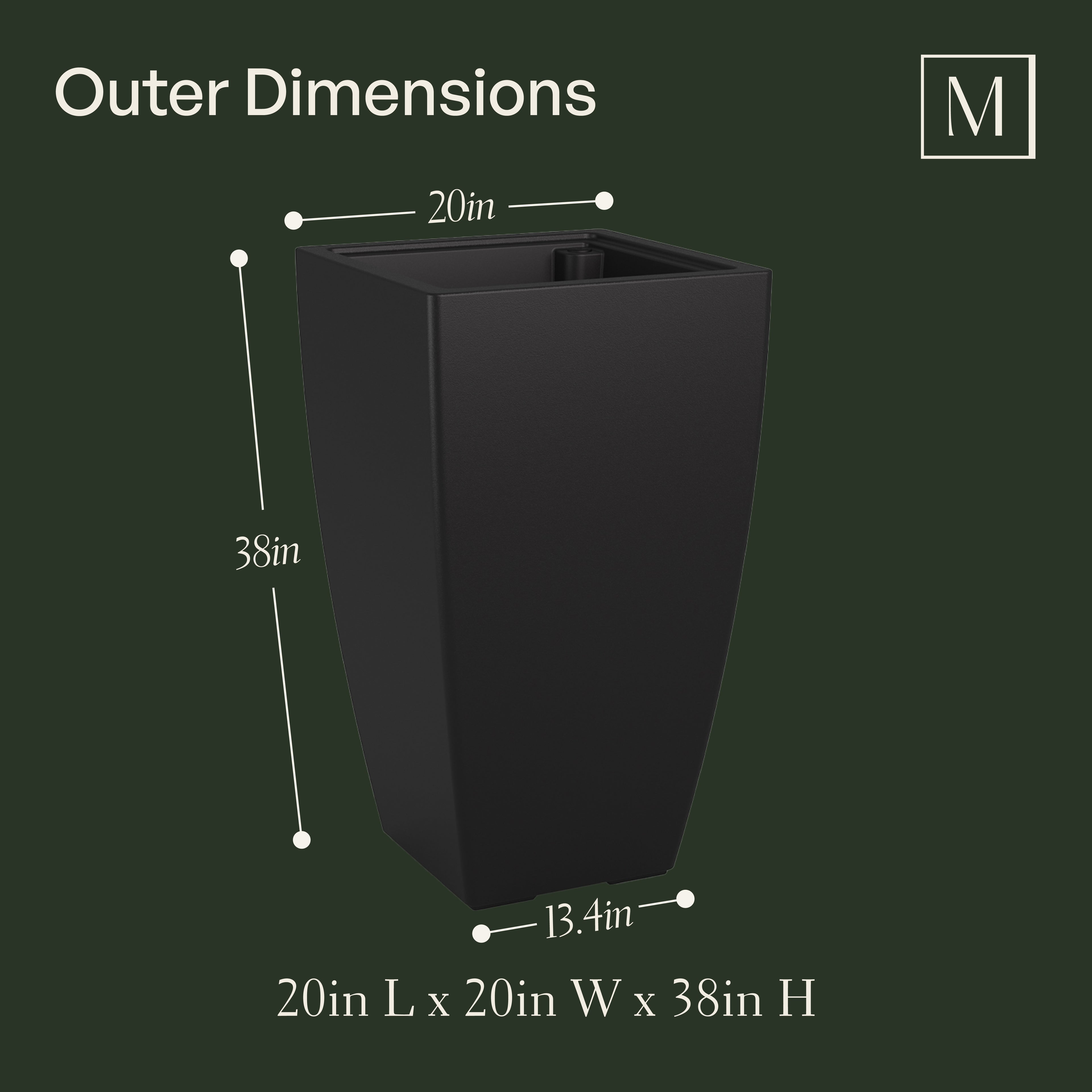 Mayne Kobi 38-Inch Self-Watering Tall Planter