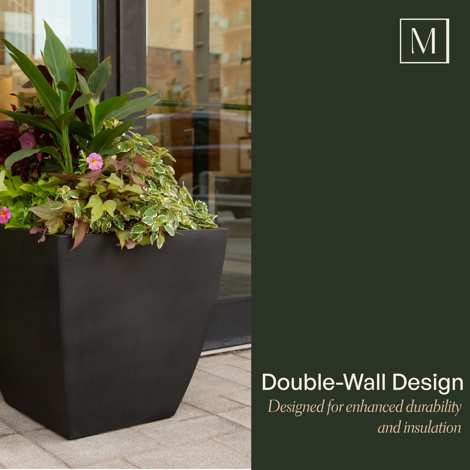 24 inch plant pot Mayne Kobi 24 in Square Planter