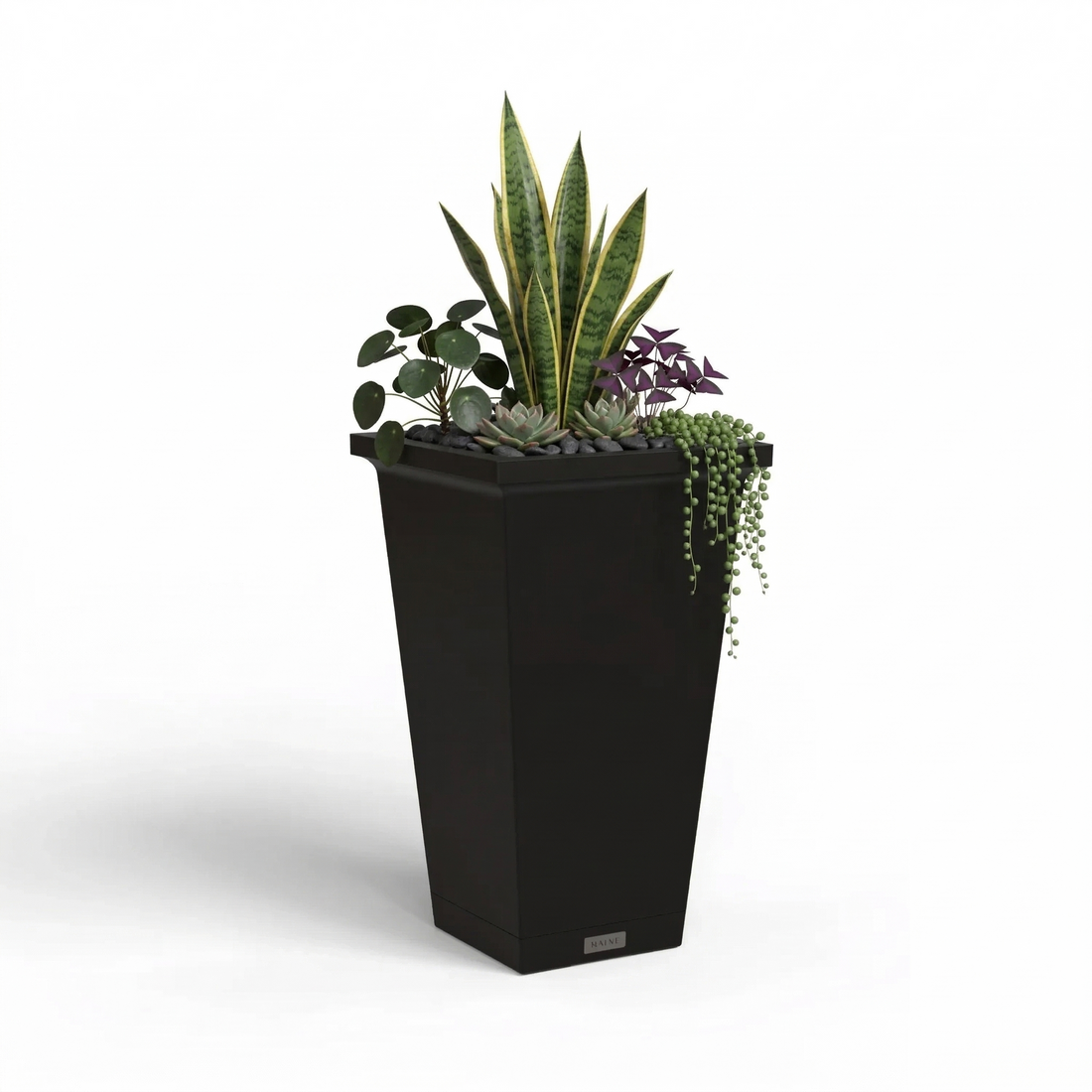 Mayne Evolve 24-Inch Tall Planter with Removable Planting Insert and Drip Tray