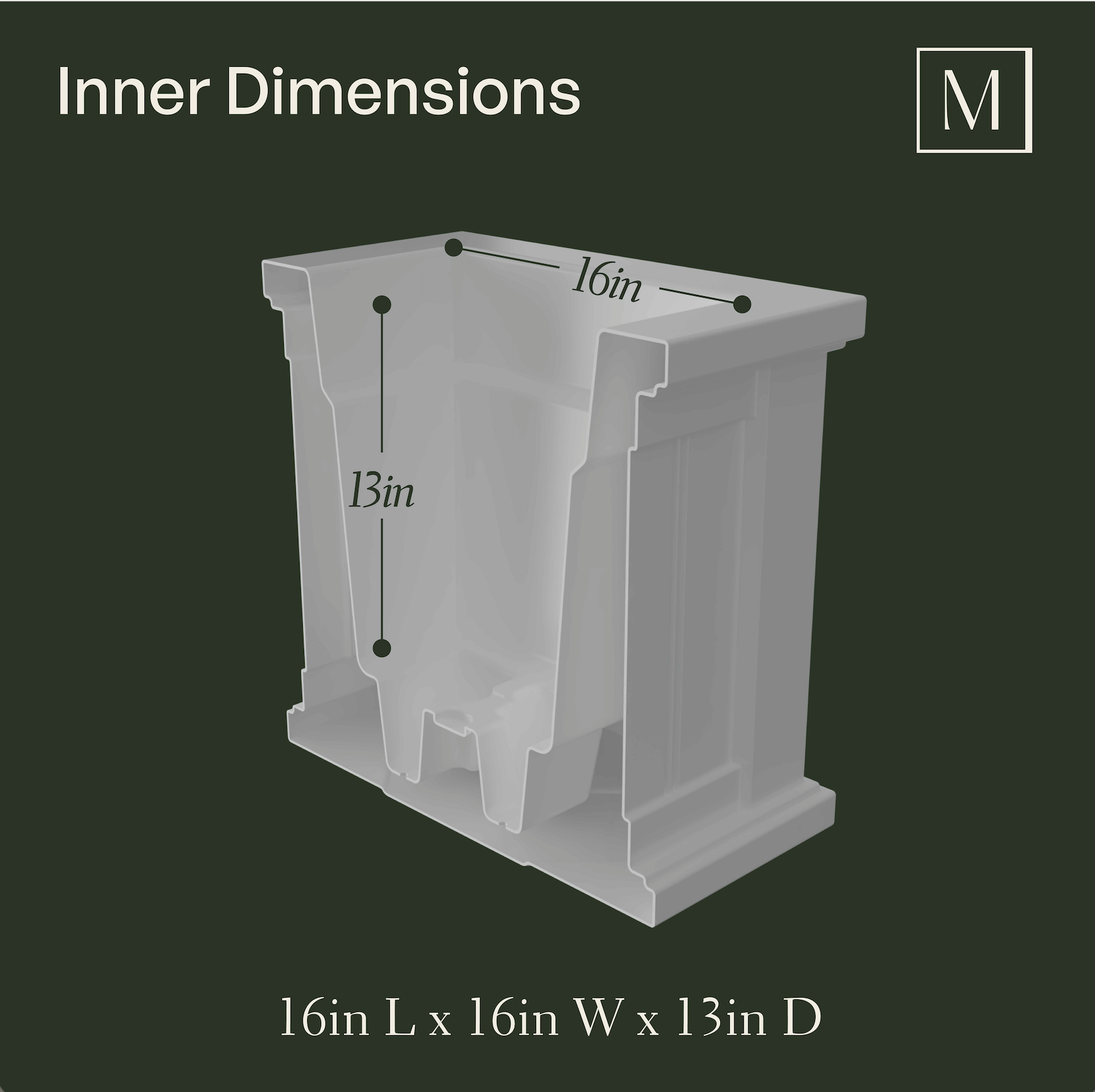 Mayne Cape Cod 20in Square Planter