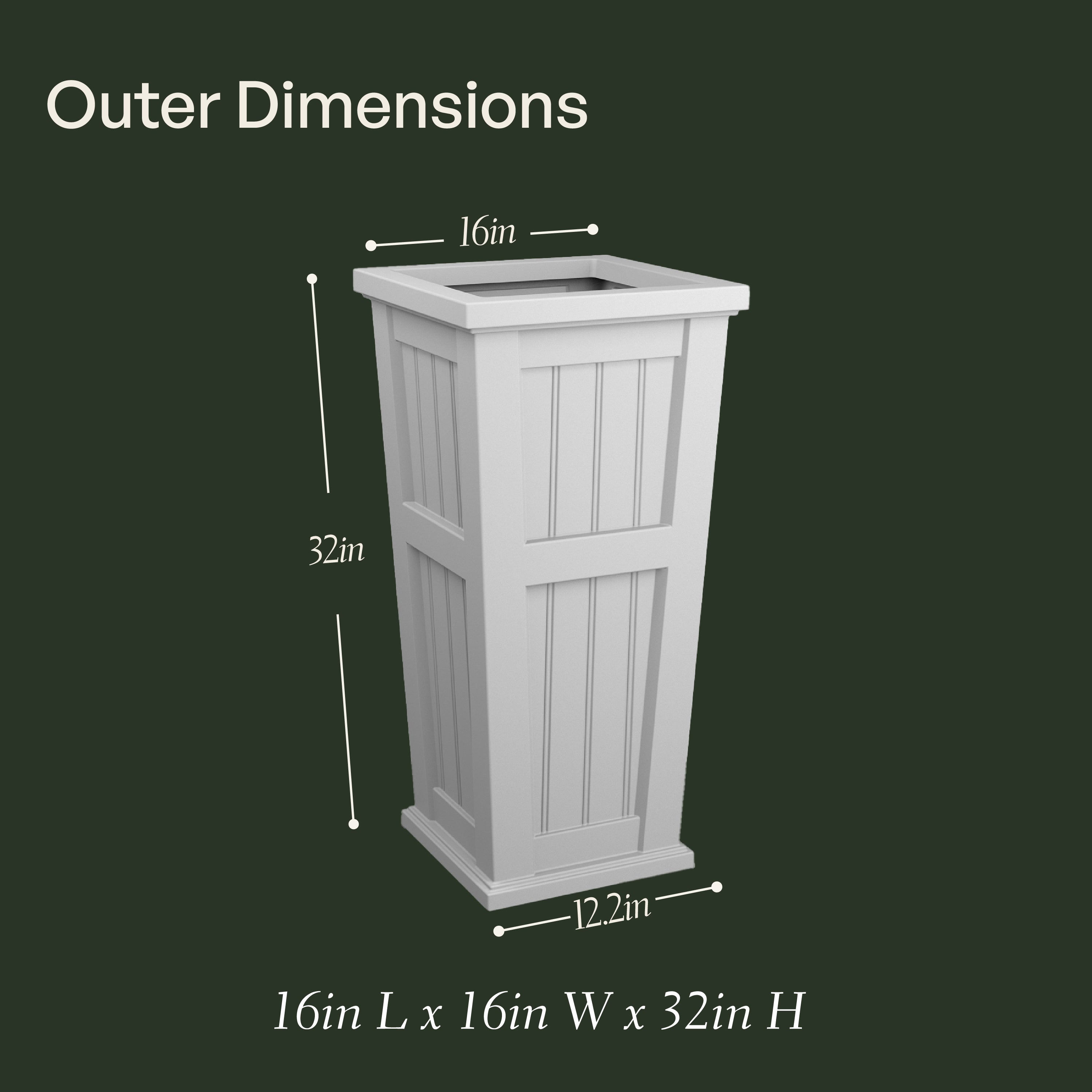 Mayne Cape Cod 32-Inch Self-Watering Tall Planter with Removable Planting Insert