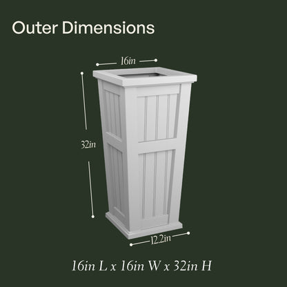 Mayne Cape Cod 32-Inch Self-Watering Tall Planter with Removable Planting Insert