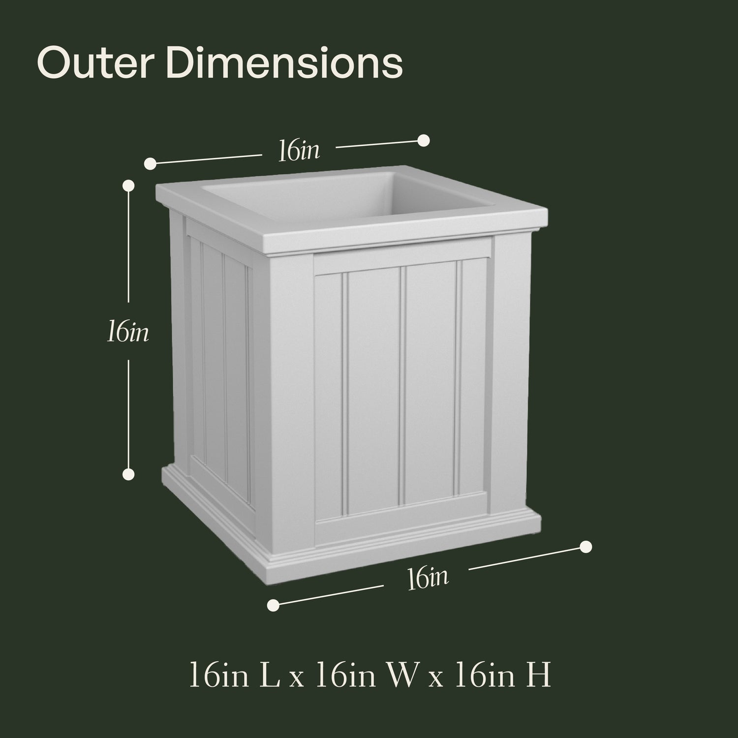 Mayne Cape Cod 16in Square Planter