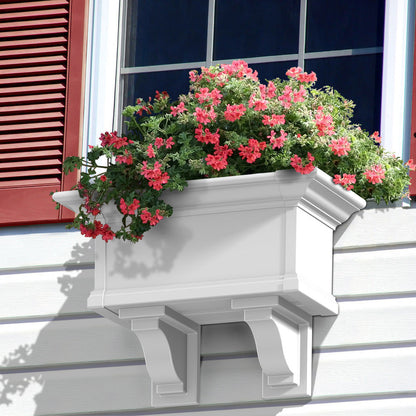 Mayne Yorkshire 2ft Self-Watering Window Box with Steel Wall Mount Brackets
