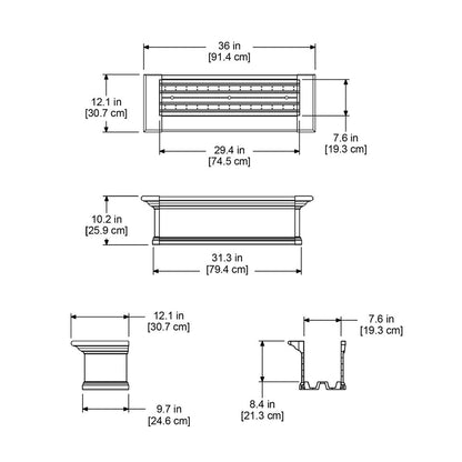Mayne Yorkshire 3ft Self-Watering Window Box with Steel Wall Mount Brackets
