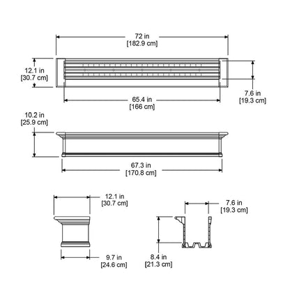 Mayne Yorkshire 6ft Self-Watering Window Box with Steel Wall Mount Brackets
