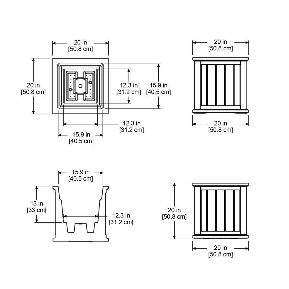 Cape Cod 20in Square Planter