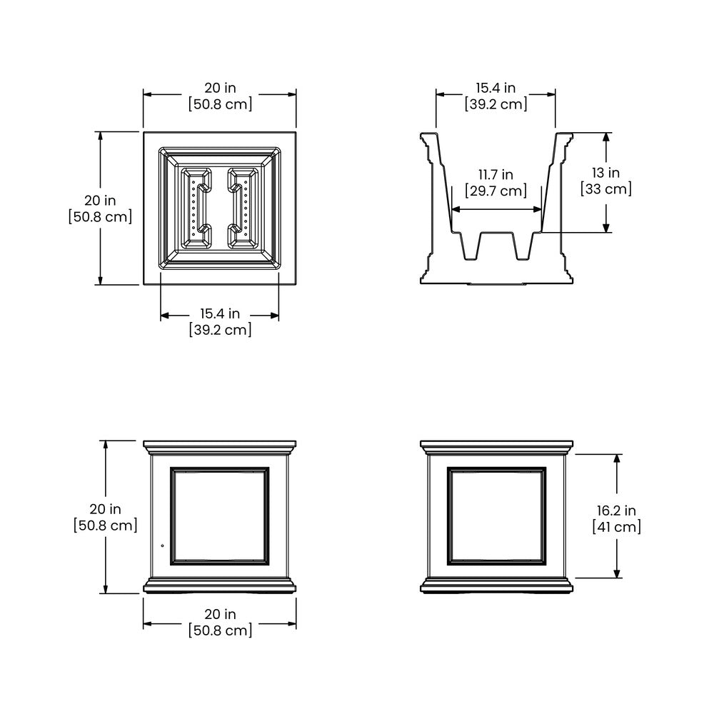 Fairfield 20in Square Planter