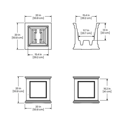 Fairfield 20in Square Planter