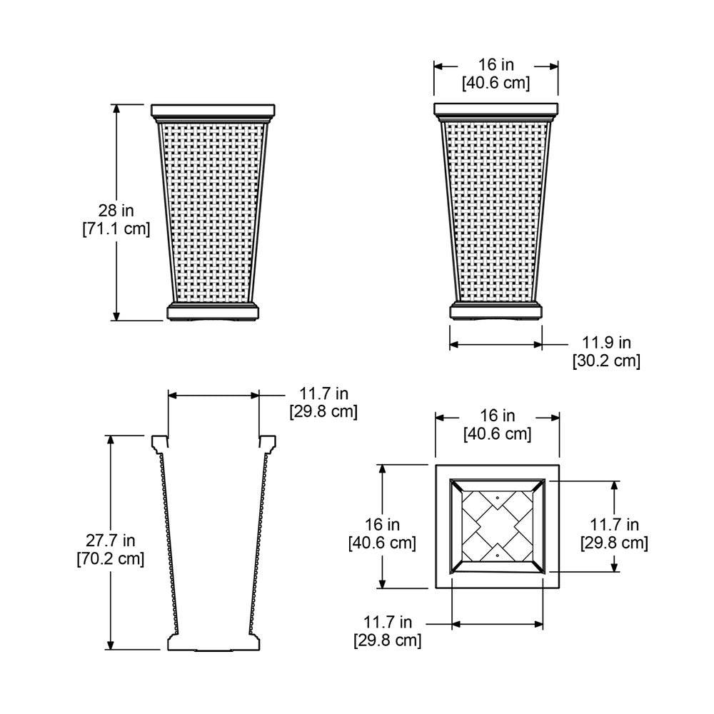 Wellington 28in Tall Planter