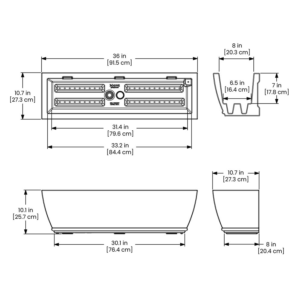 Mayne Acadia 3ft Self-Watering Window Box with Steel Wall Mount Brackets