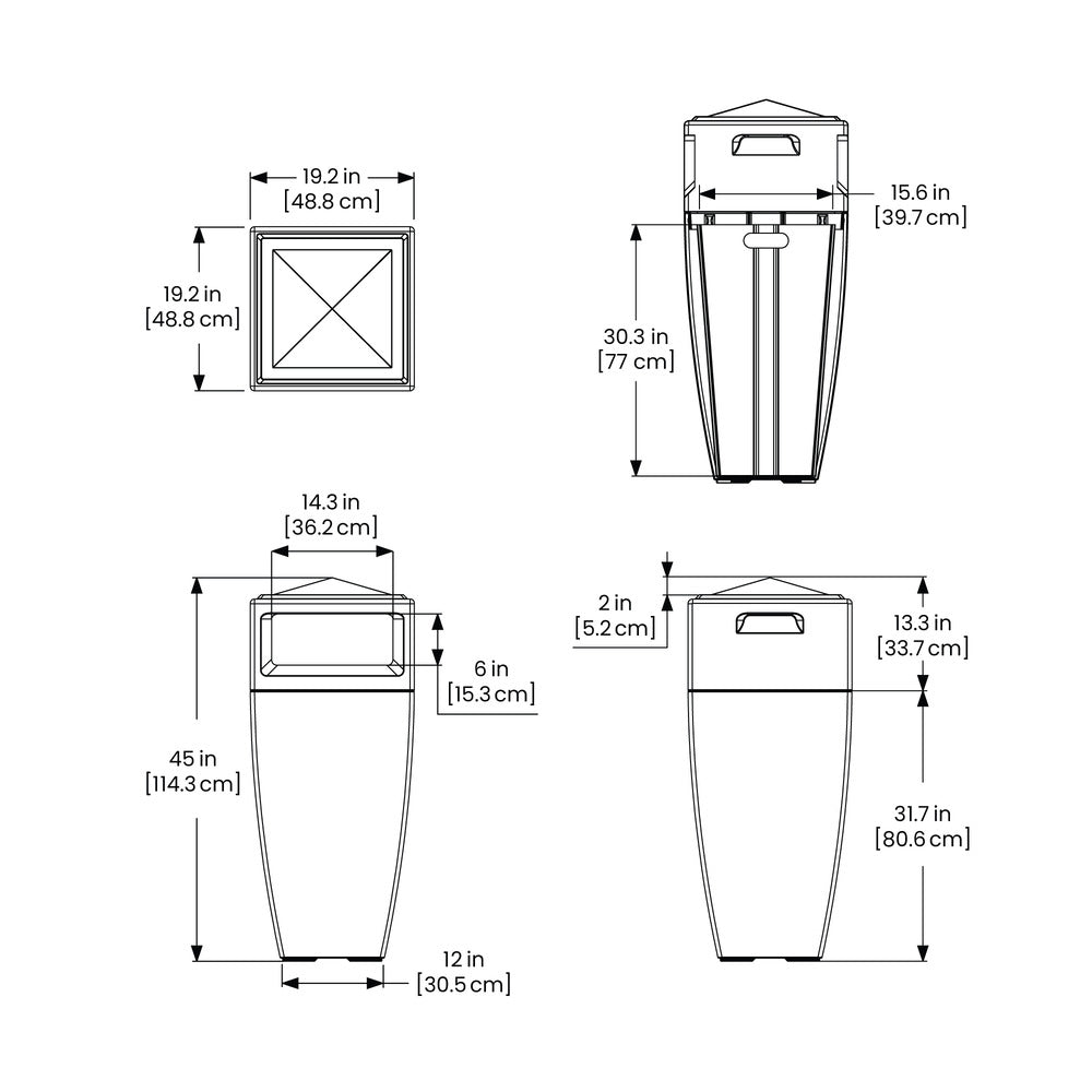 Kobi 45&quot; Tall Waste Bin