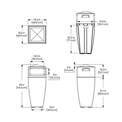 Kobi 45&quot; Tall Waste Bin