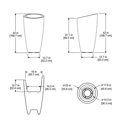 Modesto 42in Tall Planter