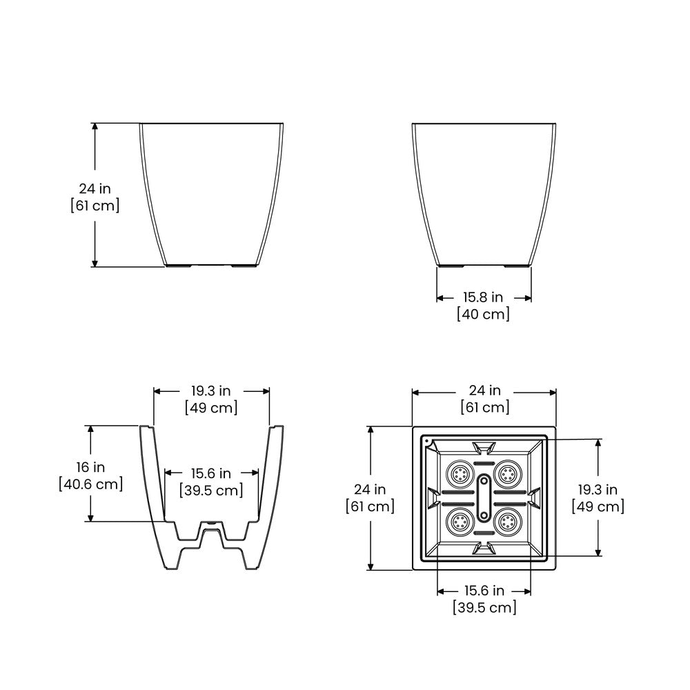 Kobi 24in Square Planter